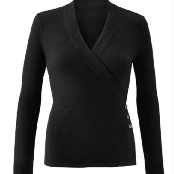 Cabi #3160 Black Ballet Wrap Cardigan Sweater Med - Picture 3 of 3